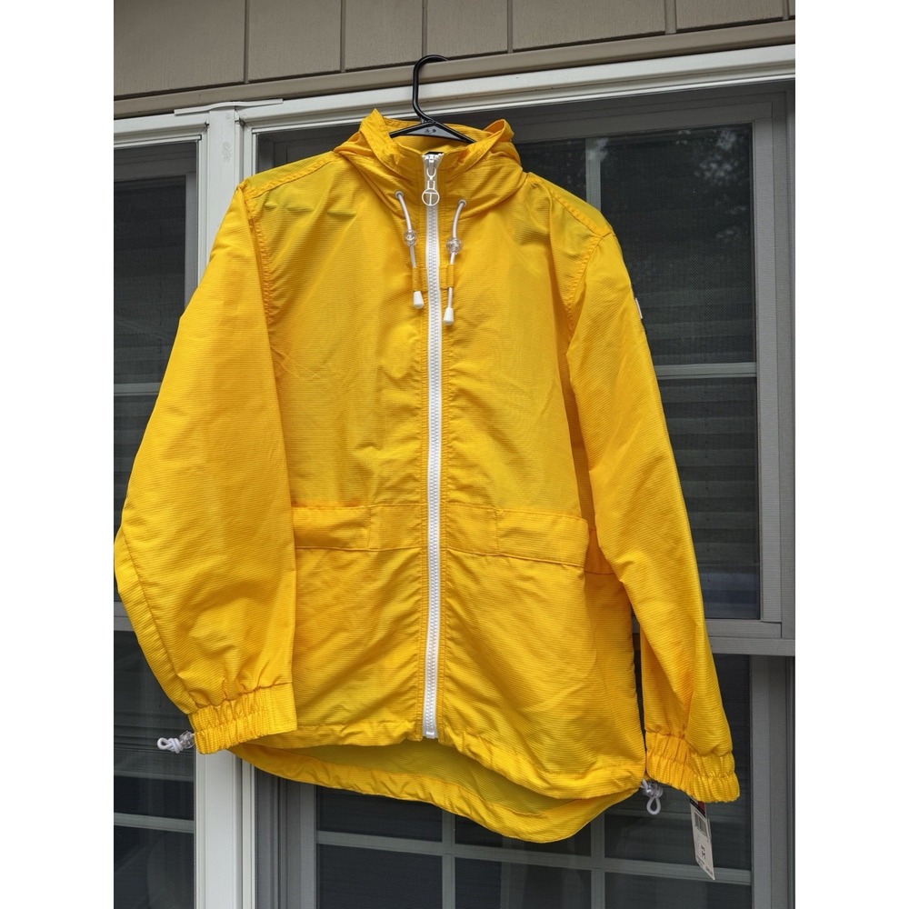 Vintage TOMMY HILFIGER Flag Patch Mesh Pocket Rain Jacket 90s [Vintage M] Yellow